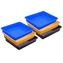Wonder Homeware Exel Small Tray Heavy Quality, Set of 6 Pcs, 2 LTR, Blue Yellow Color (Blue Yellow Brown)