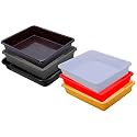Wonder Homeware Exel Small Tray Heavy Quality, Set of 6 Pcs, 2 LTR, Blue Yellow Color (White RED Yellow Brown Grey Black)