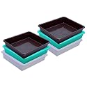 Wonder Homeware Exel Small Tray Heavy Quality, Set of 6 Pcs, 2 LTR, Blue Yellow Color (White Green Brown)