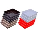 Wonder Homeware Exel Small Tray Heavy Quality, for Home&amp;Storage/Organization, Set of 12 Pcs Tray 2 LTR (White RED Brown Choco)