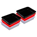 Wonder Homeware Exel Small Tray Heavy Quality, Set of 6 Pcs, 2 LTR, Blue Yellow Color (White RED Black)