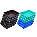 Wonder Homeware Exel Small Tray Heavy Quality, for Home&amp;Storage/Organization, Set of 12 Pcs Tray 2 LTR (Green Blue Brown Black)