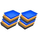 Wonder Homeware Exel Small Tray Heavy Quality, for Home&amp;Storage/Organization, Set of 12 Pcs Tray 2 LTR (Blue Yellow Grey)