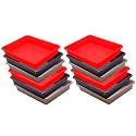 Wonder Homeware Exel Small Tray Heavy Quality, for Home&amp;Storage/Organization, Set of 12 Pcs Tray 2 LTR (RED Brown Choco)
