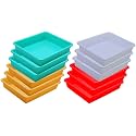 Wonder Homeware Exel Small Tray Heavy Quality, for Home&amp;Storage/Organization, Set of 12 Pcs Tray 2 LTR (White RED Green Yellow)