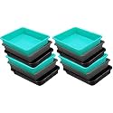Wonder Homeware Exel Small Tray Heavy Quality, for Home&amp;Storage/Organization, Set of 12 Pcs Tray 2 LTR (Green Grey Black)