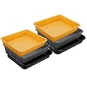 Wonder Homeware Exel Small Tray Heavy Quality, Set of 6 Pcs, 2 LTR, Blue Yellow Color (Yellow Grey Black)