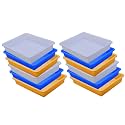 Wonder Homeware Exel Small Tray Heavy Quality, for Home&amp;Storage/Organization, Set of 12 Pcs Tray 2 LTR (White Blue Yellow)