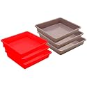 Wonder Homeware Exel Small Tray Heavy Quality, Set of 6 Pcs, 2 LTR, Blue Yellow Color (RED Choco)