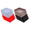 Wonder Homeware Exel Small Tray Heavy Quality, for Home&amp;Storage/Organization, Set of 12 Pcs Tray 2 LTR (White RED Choco Black)
