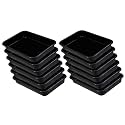Wonder Homeware Exel Small Tray Heavy Quality, for Home&amp;Storage/Organization, Set of 12 Pcs Tray 2 LTR (Black)