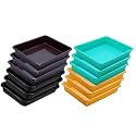 Wonder Homeware Exel Small Tray Heavy Quality, for Home&amp;Storage/Organization, Set of 12 Pcs Tray 2 LTR (Green Yellow Brown Black)