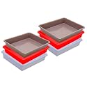 Wonder Homeware Exel Small Tray Heavy Quality, Set of 6 Pcs, 2 LTR, Blue Yellow Color (White RED Choco)
