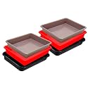 Wonder Homeware Exel Small Tray Heavy Quality, Set of 6 Pcs, 2 LTR, Blue Yellow Color (RED Choco Black)