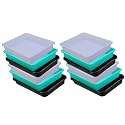 Wonder Homeware Exel Small Tray Heavy Quality, for Home&amp;Storage/Organization, Set of 12 Pcs Tray 2 LTR (White Green Black)