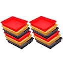 Wonder Homeware Exel Small Tray Heavy Quality, for Home&amp;Storage/Organization, Set of 12 Pcs Tray 2 LTR (RED Yellow Brown)