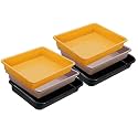 Wonder Homeware Exel Small Tray Heavy Quality, Set of 6 Pcs, 2 LTR, Blue Yellow Color (Yellow Choco Black)
