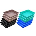 Wonder Homeware Exel Small Tray Heavy Quality, for Home&amp;Storage/Organization, Set of 12 Pcs Tray 2 LTR (Green Blue Choco Black)