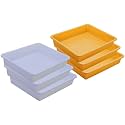 Wonder Homeware Exel Small Tray Heavy Quality, Set of 6 Pcs, 2 LTR, Blue Yellow Color (White Yellow)