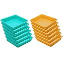 Wonder Homeware Exel Small Tray Heavy Quality, for Home&amp;Storage/Organization, Set of 12 Pcs Tray 2 LTR (Green Yellow)