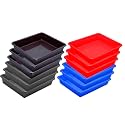 Wonder Homeware Exel Small Tray Heavy Quality, for Home&amp;Storage/Organization, Set of 12 Pcs Tray 2 LTR (RED Blue Brown Grey)