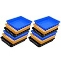 Wonder Homeware Exel Small Tray Heavy Quality, for Home&amp;Storage/Organization, Set of 12 Pcs Tray 2 LTR (Blue Yellow Black)