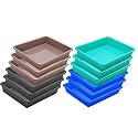 Wonder Homeware Exel Small Tray Heavy Quality, for Home&amp;Storage/Organization, Set of 12 Pcs Tray 2 LTR (Green Blue Choco Grey)