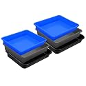 Wonder Homeware Exel Small Tray Heavy Quality, Set of 6 Pcs, 2 LTR, Blue Yellow Color (Blue Grey Black)