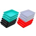 Wonder Homeware Exel Small Tray Heavy Quality, for Home&amp;Storage/Organization, Set of 12 Pcs Tray 2 LTR (White RED Green Black)