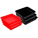 Wonder Homeware Exel Small Tray Heavy Quality, Set of 6 Pcs, 2 LTR, Blue Yellow Color (RED Black)