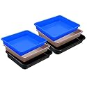 Wonder Homeware Exel Small Tray Heavy Quality, Set of 6 Pcs, 2 LTR, Blue Yellow Color (Blue Choco Black)