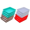 Wonder Homeware Exel Small Tray Heavy Quality, for Home&amp;Storage/Organization, Set of 12 Pcs Tray 2 LTR (White RED Green Choco)