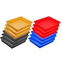 Wonder Homeware Exel Small Tray Heavy Quality, for Home&amp;Storage/Organization, Set of 12 Pcs Tray 2 LTR (RED Blue Yellow Grey)