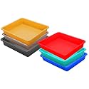 Wonder Homeware Exel Small Tray Heavy Quality, Set of 6 Pcs, 2 LTR, Blue Yellow Color (RED Green Blue Yellow Choco Grey)