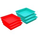 Wonder Homeware Exel Small Tray Heavy Quality, Set of 6 Pcs, 2 LTR, Blue Yellow Color (RED Green)