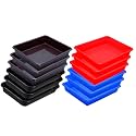 Wonder Homeware Exel Small Tray Heavy Quality, for Home&amp;Storage/Organization, Set of 12 Pcs Tray 2 LTR (RED Blue Brown Black)