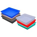 Wonder Homeware Exel Small Tray Heavy Quality, Set of 6 Pcs, 2 LTR, Blue Yellow Color (White RED Green Blue Choco Grey)