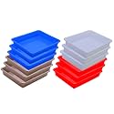 Wonder Homeware Exel Small Tray Heavy Quality, for Home&amp;Storage/Organization, Set of 12 Pcs Tray 2 LTR (White RED Blue Choco)