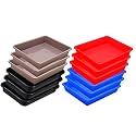 Wonder Homeware Exel Small Tray Heavy Quality, for Home&amp;Storage/Organization, Set of 12 Pcs Tray 2 LTR (RED Blue Choco Black)