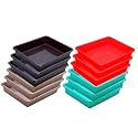 Wonder Homeware Exel Small Tray Heavy Quality, for Home&amp;Storage/Organization, Set of 12 Pcs Tray 2 LTR (RED Green Brown Choco)