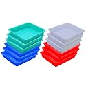 Wonder Homeware Exel Small Tray Heavy Quality, for Home&amp;Storage/Organization, Set of 12 Pcs Tray 2 LTR (White RED Green Blue)