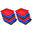 Wonder Homeware Exel Small Tray Heavy Quality, for Home&amp;Storage/Organization, Set of 12 Pcs Tray 2 LTR (RED Blue Brown)