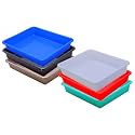 Wonder Homeware Exel Small Tray Heavy Quality, Set of 6 Pcs, 2 LTR, Blue Yellow Color (White RED Green Blue Brown Choco)