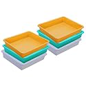 Wonder Homeware Exel Small Tray Heavy Quality, Set of 6 Pcs, 2 LTR, Blue Yellow Color (White Green Yellow)