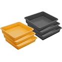 Wonder Homeware Exel Small Tray Heavy Quality, Set of 6 Pcs, 2 LTR, Blue Yellow Color (Yellow Grey)