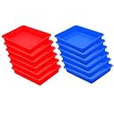Wonder Homeware Exel Small Tray Heavy Quality, for Home&amp;Storage/Organization, Set of 12 Pcs Tray 2 LTR (RED Blue)