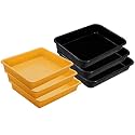 Wonder Homeware Exel Small Tray Heavy Quality, Set of 6 Pcs, 2 LTR, Blue Yellow Color (Yellow Black)