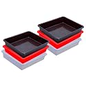 Wonder Homeware Exel Small Tray Heavy Quality, Set of 6 Pcs, 2 LTR, Blue Yellow Color (White RED Brown)