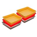 Wonder Homeware Exel Small Tray Heavy Quality, Set of 6 Pcs, 2 LTR, Blue Yellow Color (RED Yellow Choco)