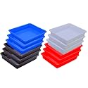 Wonder Homeware Exel Small Tray Heavy Quality, for Home&amp;Storage/Organization, Set of 12 Pcs Tray 2 LTR (White RED Blue Brown)
